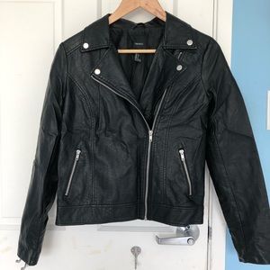 Black faux leather jacket
